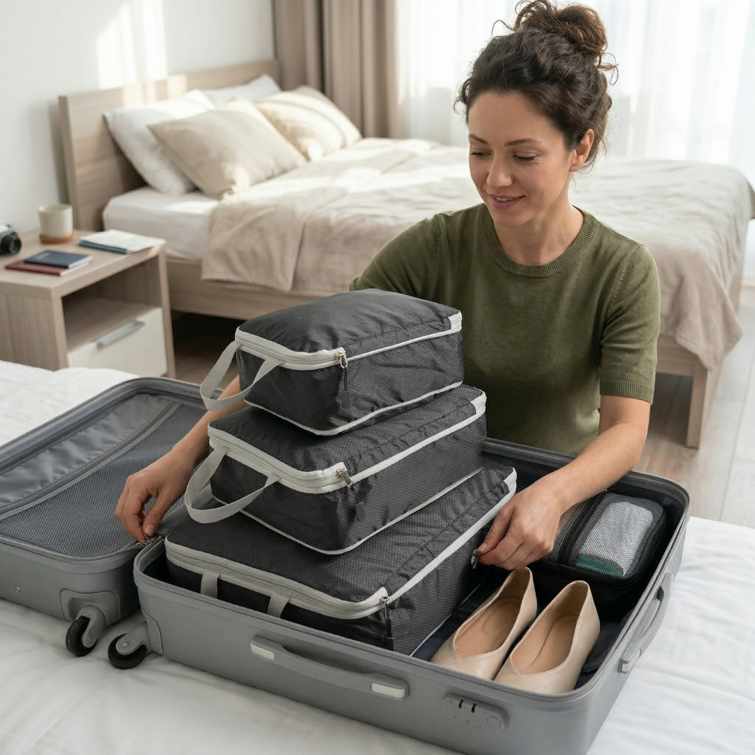 TravelMinded Reiscompressie Opbergzakken (set van 3) - De ideale set om veel mee te nemen in je bagage!