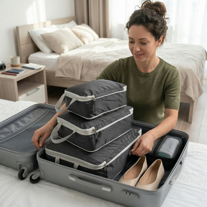 TravelMinded Reiscompressie Opbergzakken (set van 3) - De ideale set om veel mee te nemen in je bagage!