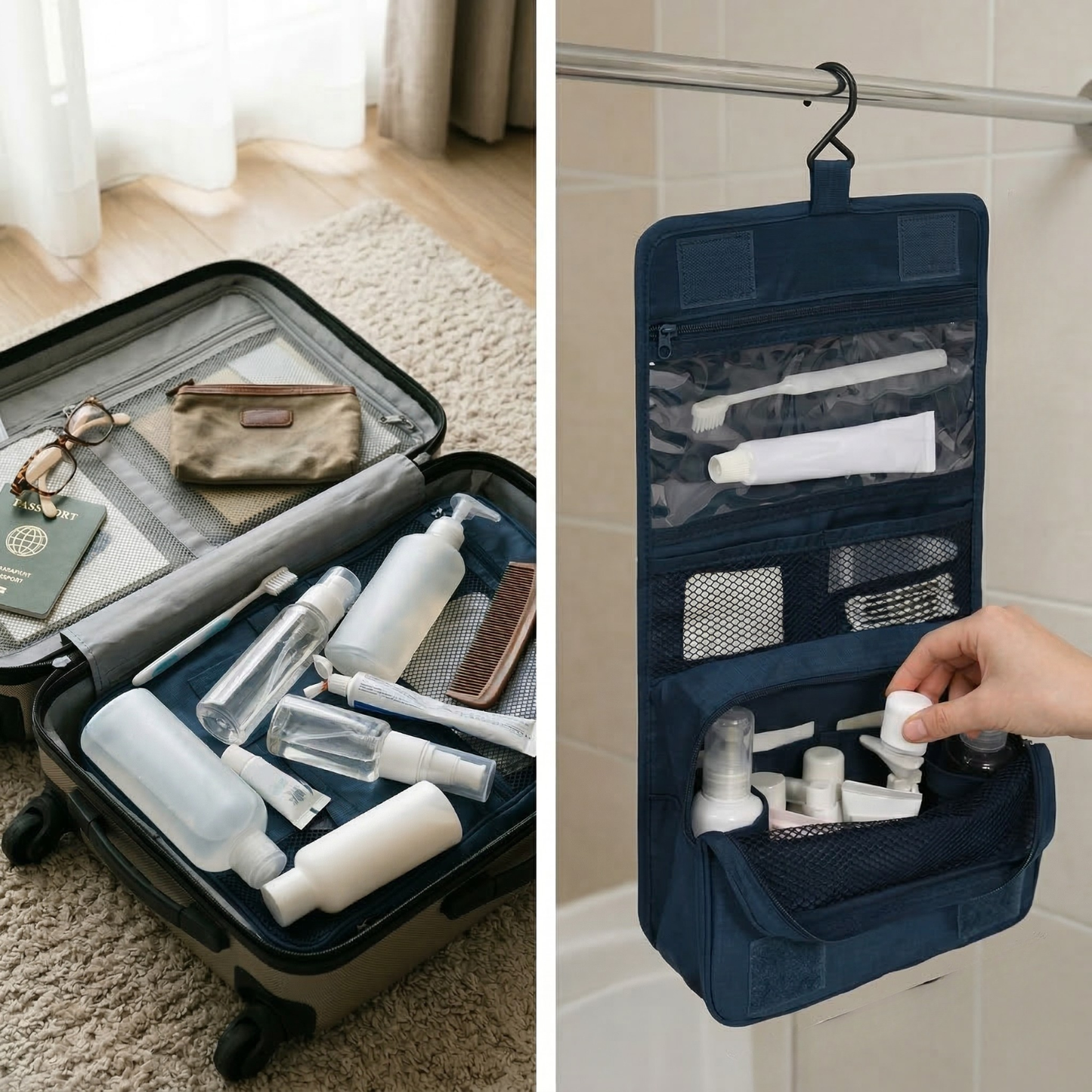 TravelMinded Toilettas met Haak - Overal Gemakkelijk Ophangen