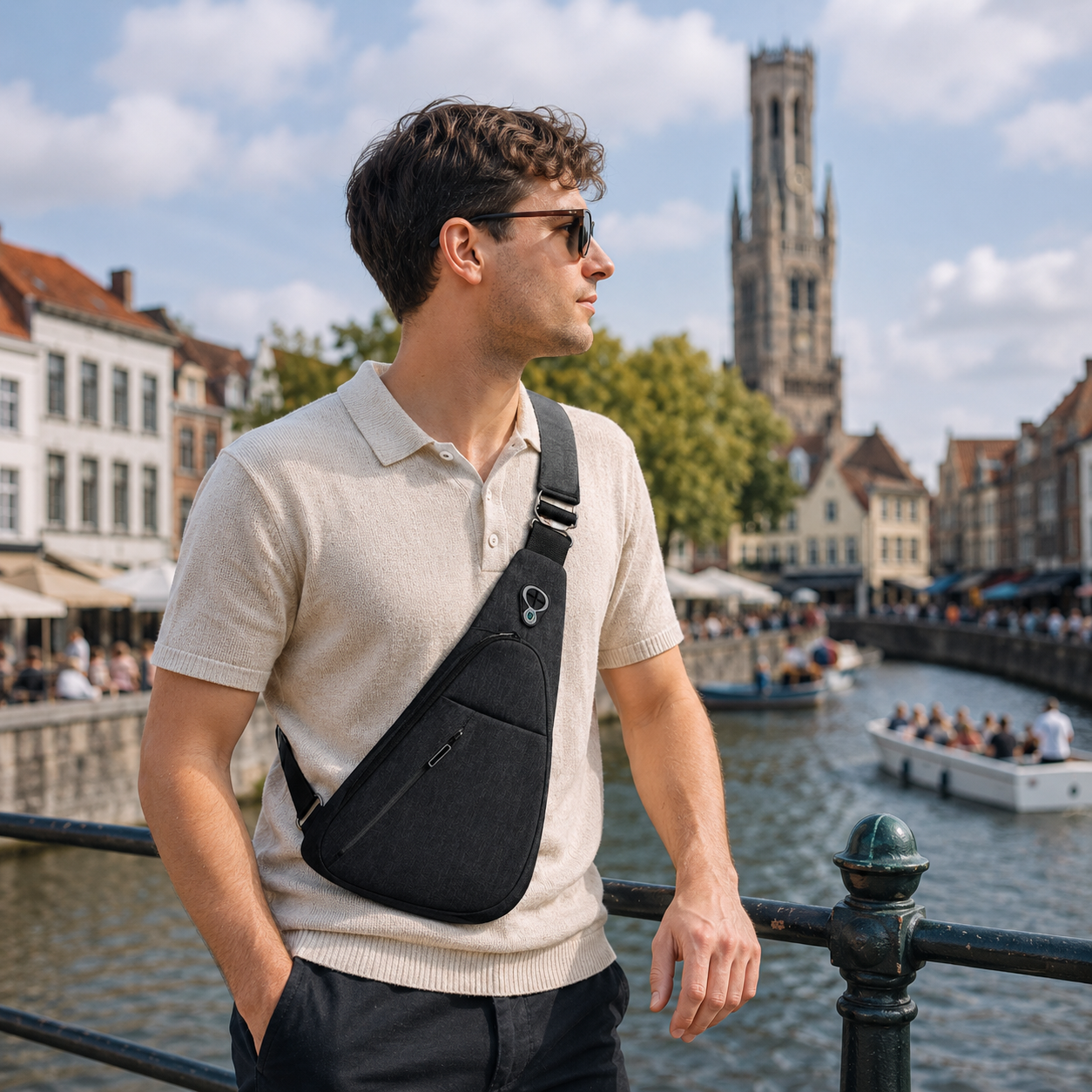Travelminded Anti-Diefstal Draagtas l Hou je telefoon, paspoort en portefeuille veilig dichtbij op reis.