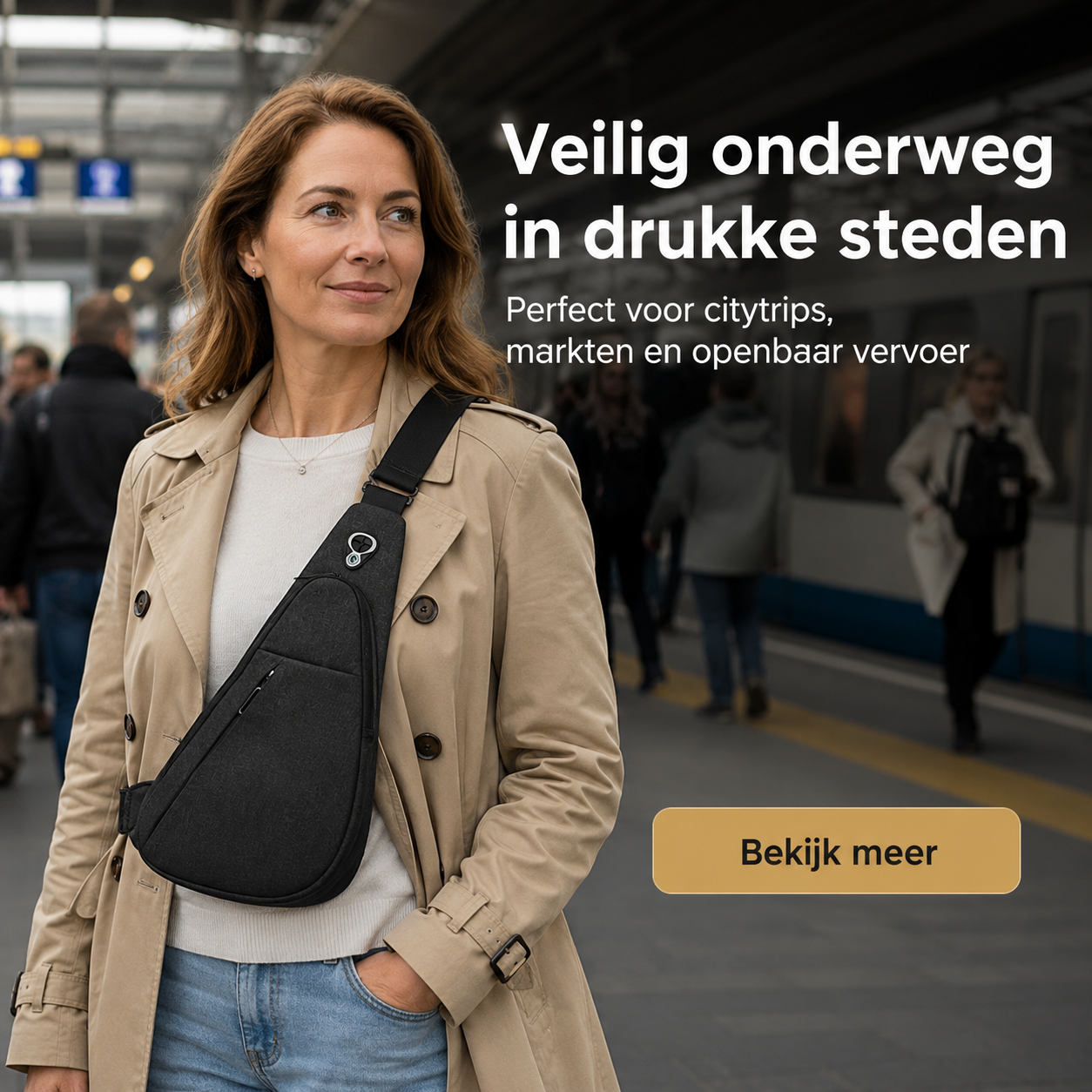 Travelminded Anti-Diefstal Draagtas l Hou je telefoon, paspoort en portefeuille veilig dichtbij op reis.